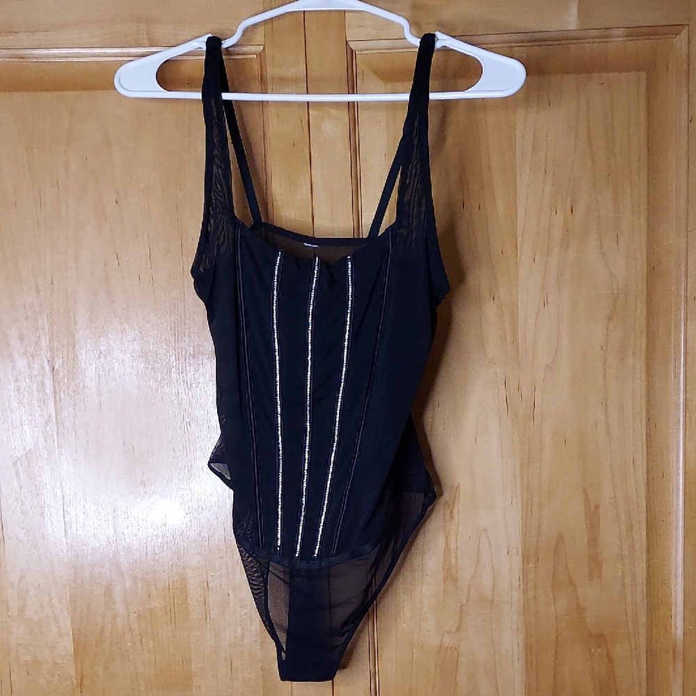 Elegant Black Sheer Bodysuit